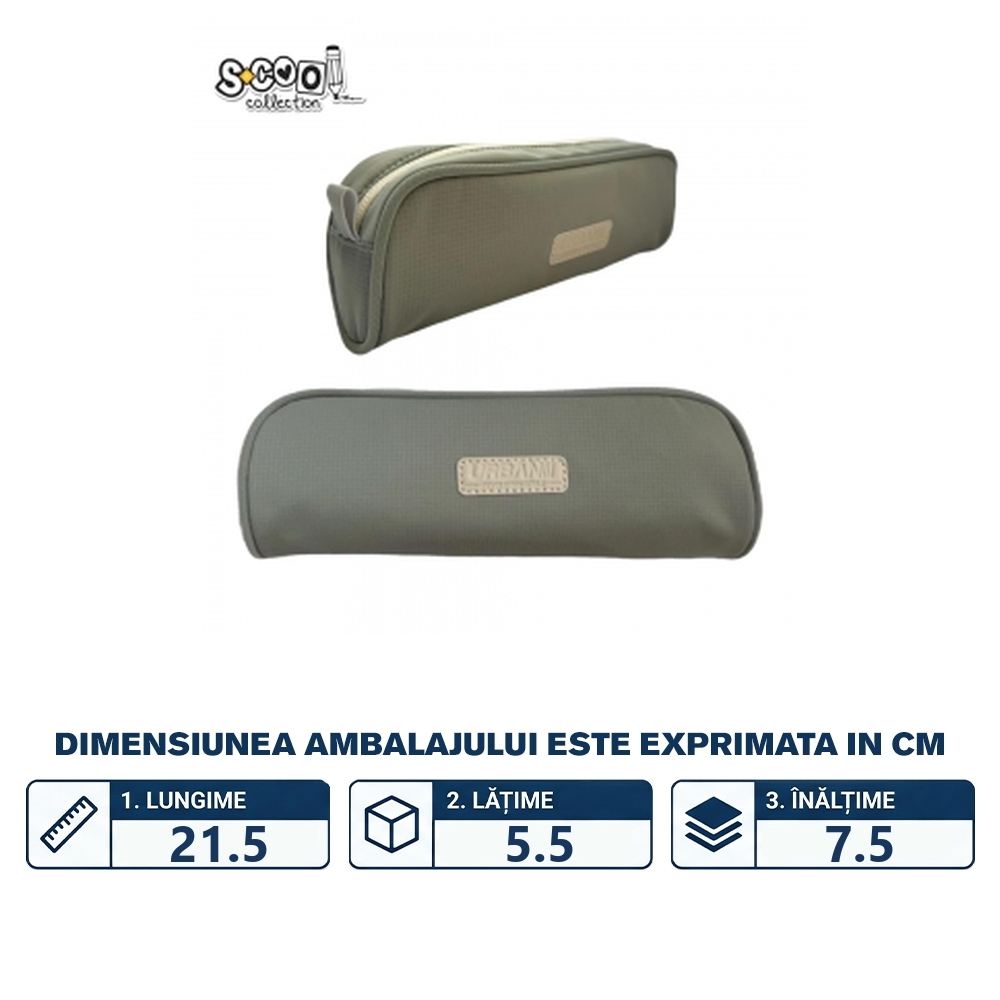 Penar borseta Urban, 1 fermoar, GREEN, 21.5x5.5x7.5 cm - S-COOL - imagine 2