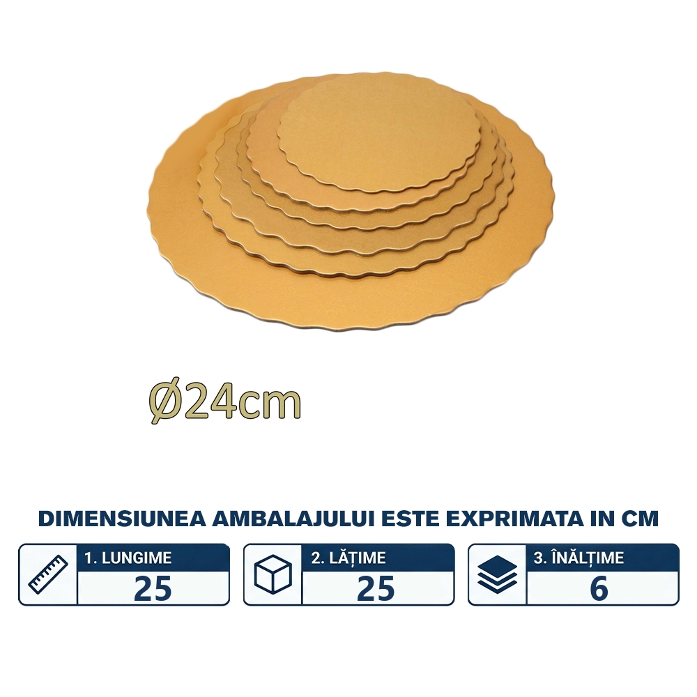 Disc auriu, din carton, Girasole, 24 cm - imagine 2