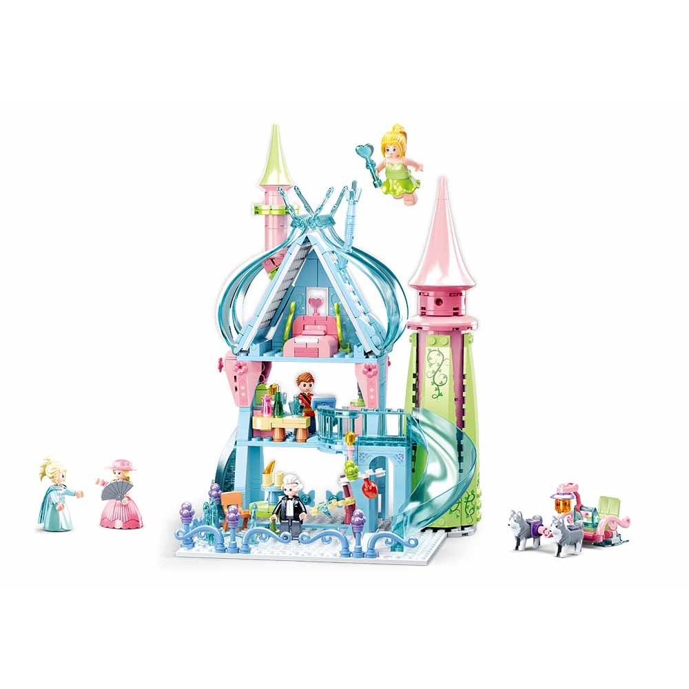 Set de constructie Fairy, 447 piese, Castelul zanelor - Sluban - imagine 4