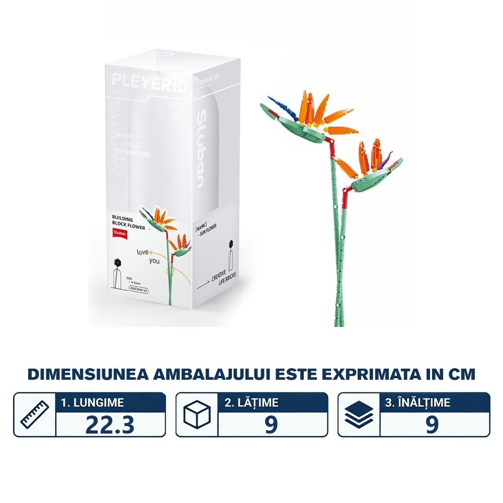 Set de Constructie Flowers, 148 piese, Pasarea Paradisului - Sluban - imagine 2
