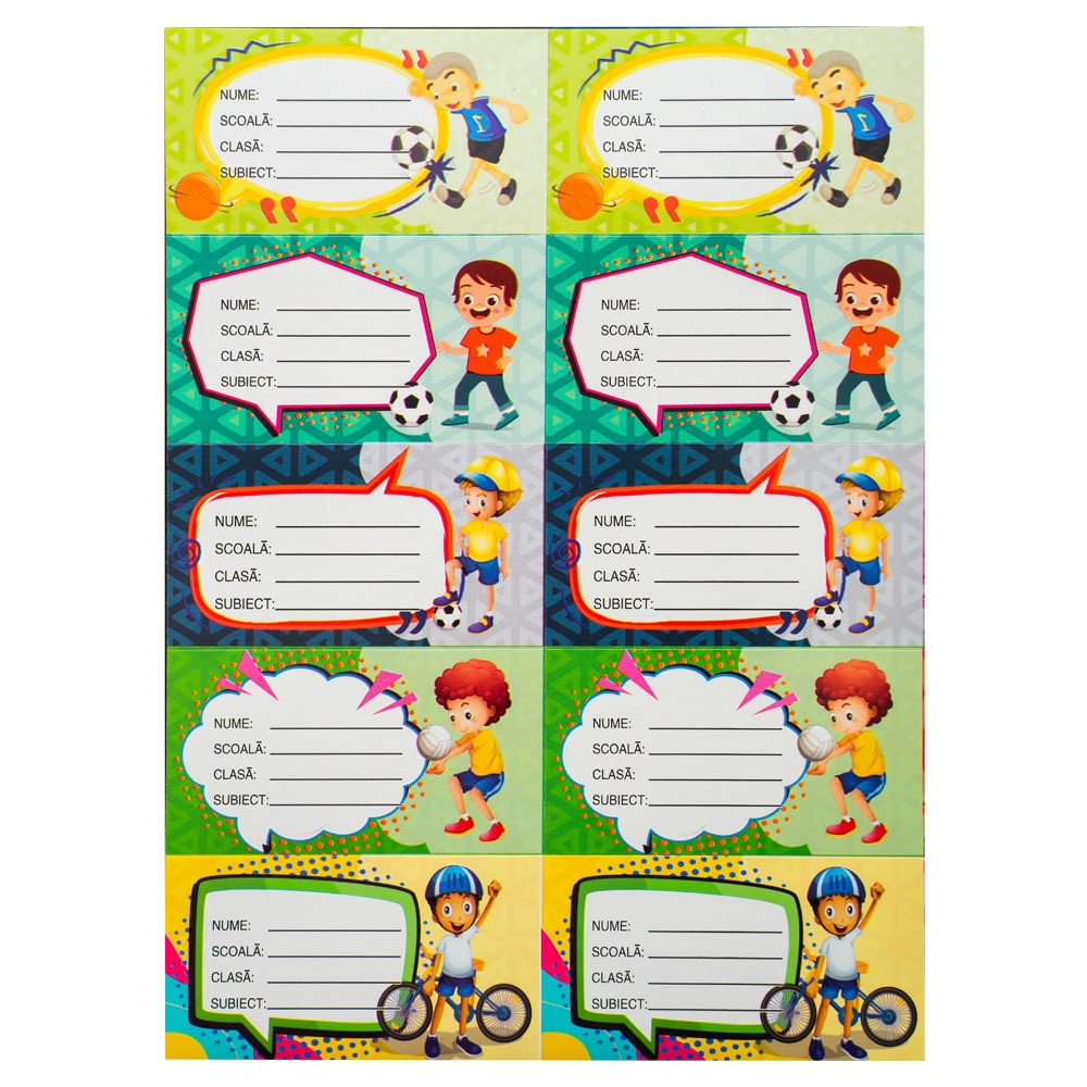 Etichete scolare cu desene, 20 coli/set - imagine 6