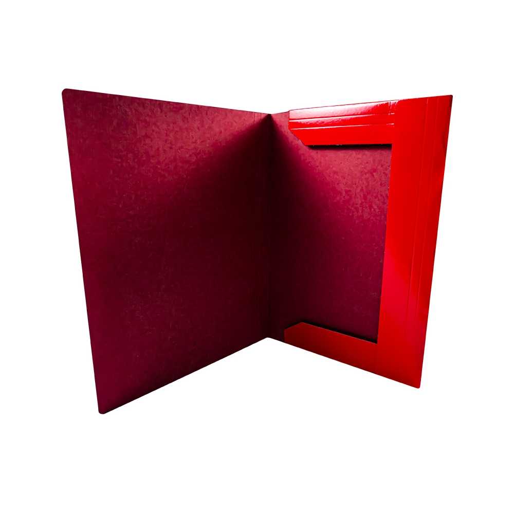 Mapa F4 cu elastic, din carton, 600g/mp, rosie - OFFISHOP - imagine 4