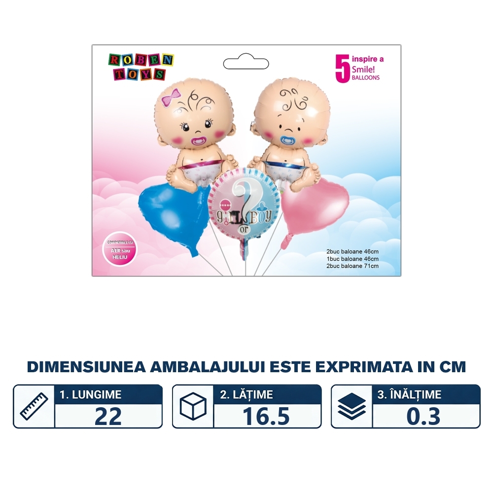 Balon, folie aluminiu, Boy or Girl - imagine 2