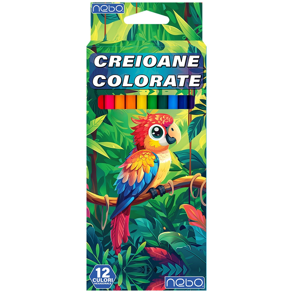 Creioane color, hexagonale, 12 culori - NEBO - imagine 2
