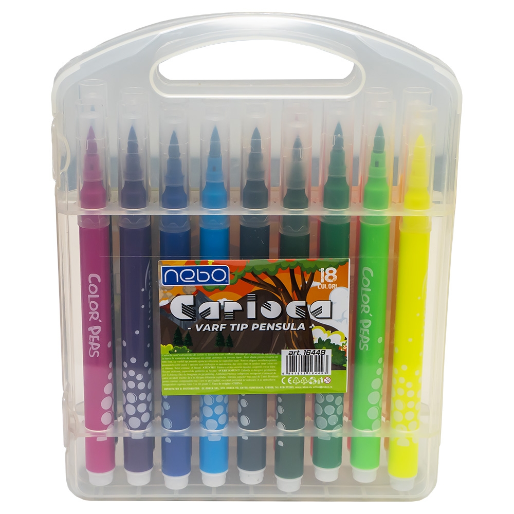 Carioca, varf tip pensula, 18 buc/set - NEBO - imagine 3