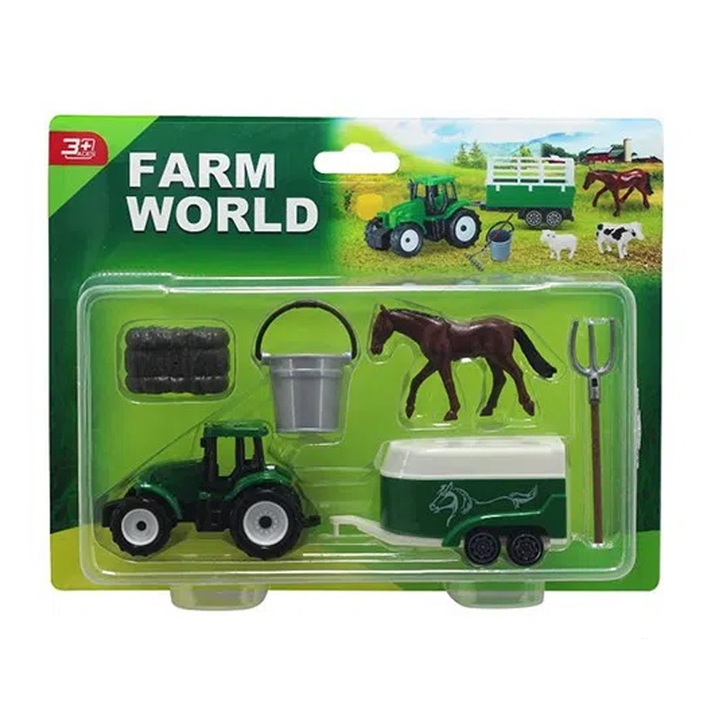 Play set Ferma, Tractor + animale, 6 piese/blister - imagine 4