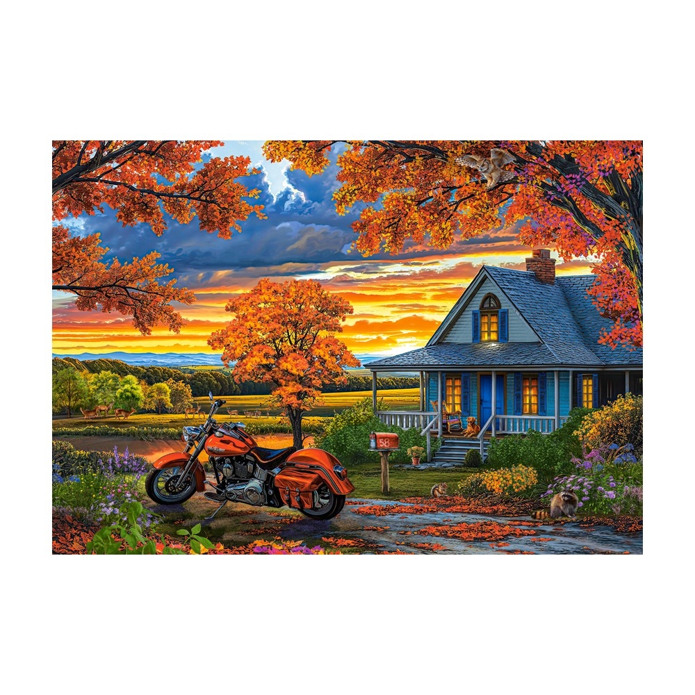 Puzzle 500 piese, Motocicleta La Asfintit - Castorland - imagine 3