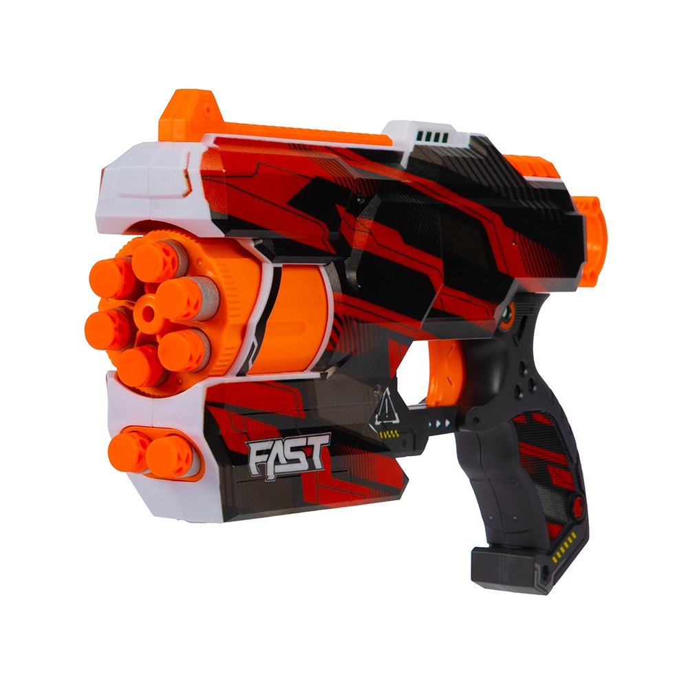 Pistol mecanic + 12 sageti, Foam Strikex - Toi-Toys - imagine 5