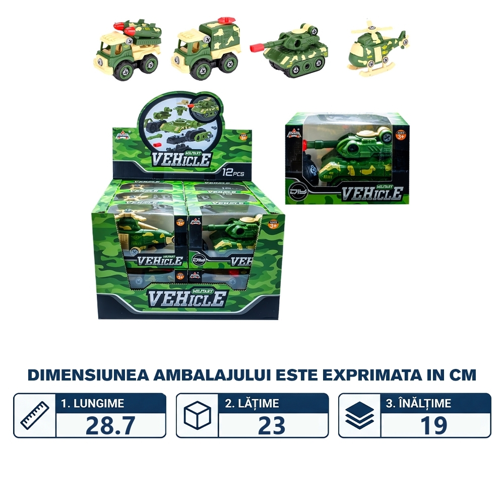 Masinute Armata, demontabile, 12 buc/set - imagine 2