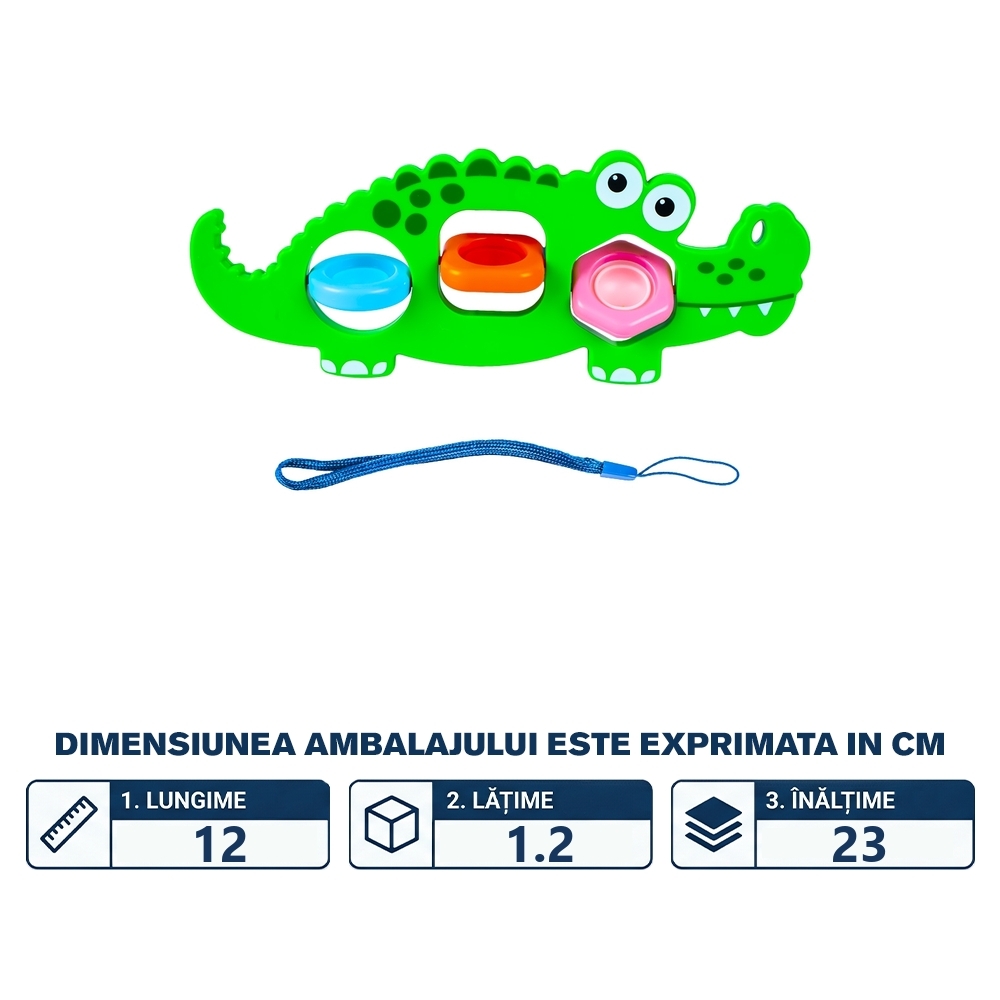 Jucarie senzoriala, antistres - crocodil - imagine 2