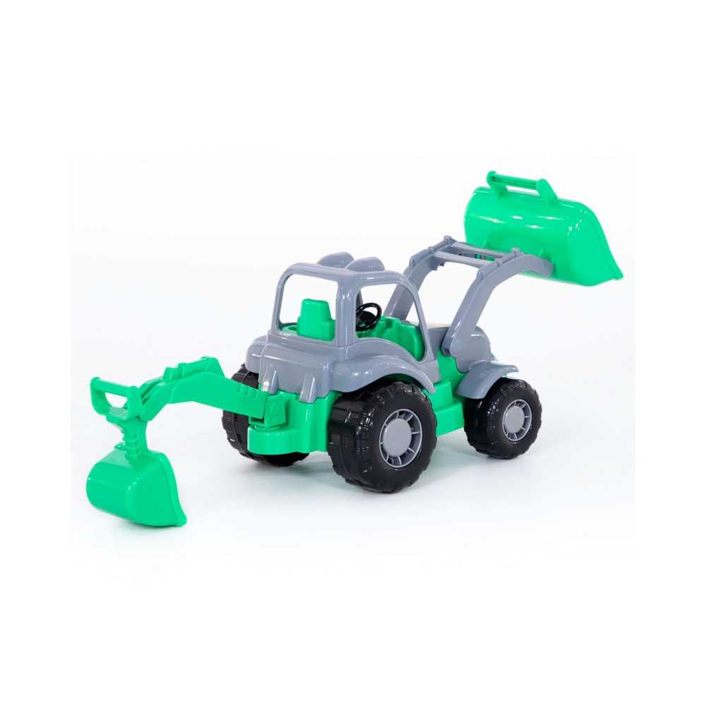 Tractor cu incarcator si excavator - Hardy, 28x13x16 cm, Pol - imagine 14