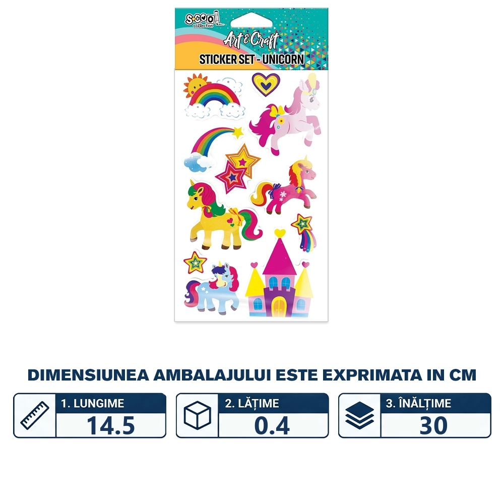 Accesorii craft, stickere 3D, Unicorn - S-COOL - imagine 2