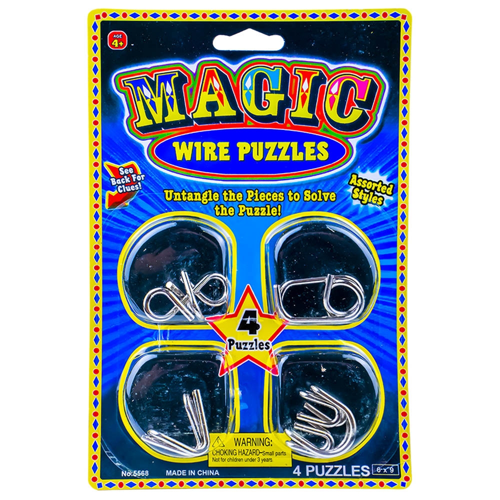 Puzzle mecanic, din metal, 4 buc/set