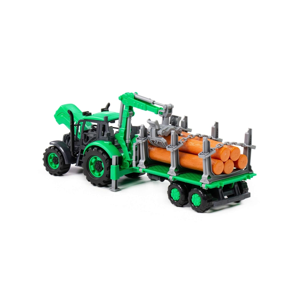 Tractor cu remorca lemne - Progresso, 40x11.5x17  cm, Polesie - imagine 5