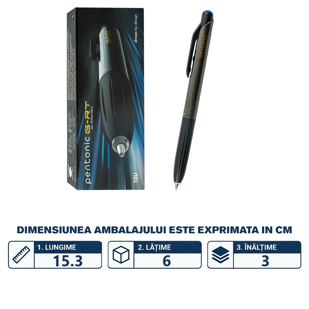 Pix Pentonic G-RT, cu gel, mina albastra, 0.7mm  - LINC - imagine 2