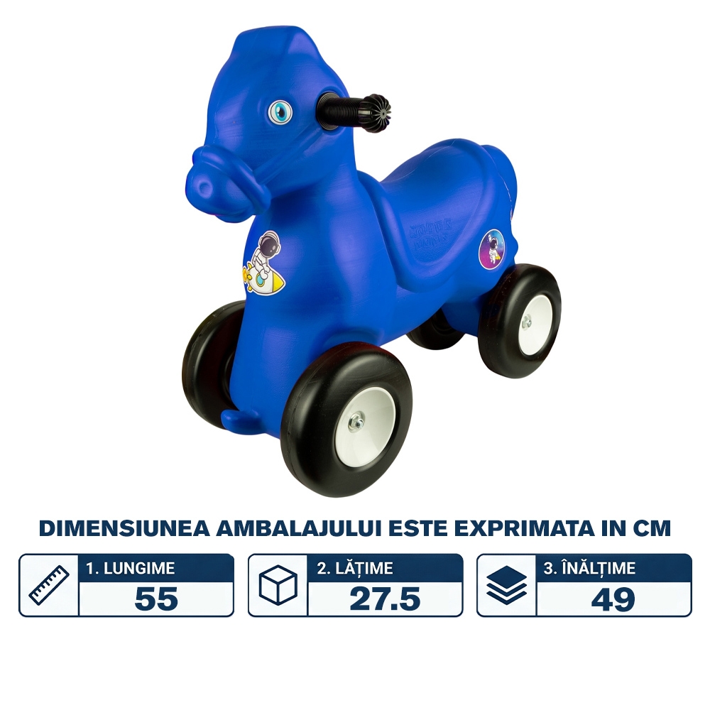 Calut cu roti, albastru - ROBENTOYS - imagine 2