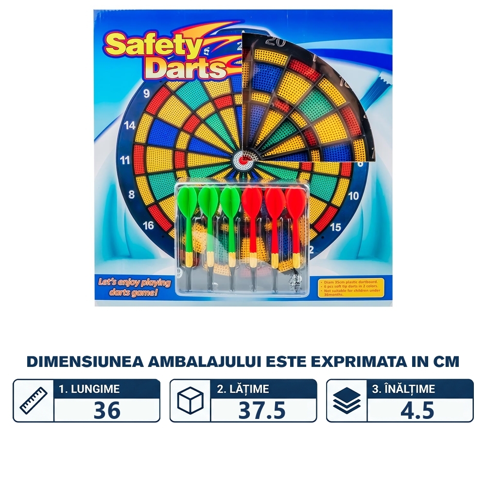 Darts cu 6 sageti, 1 set/cutie - imagine 2
