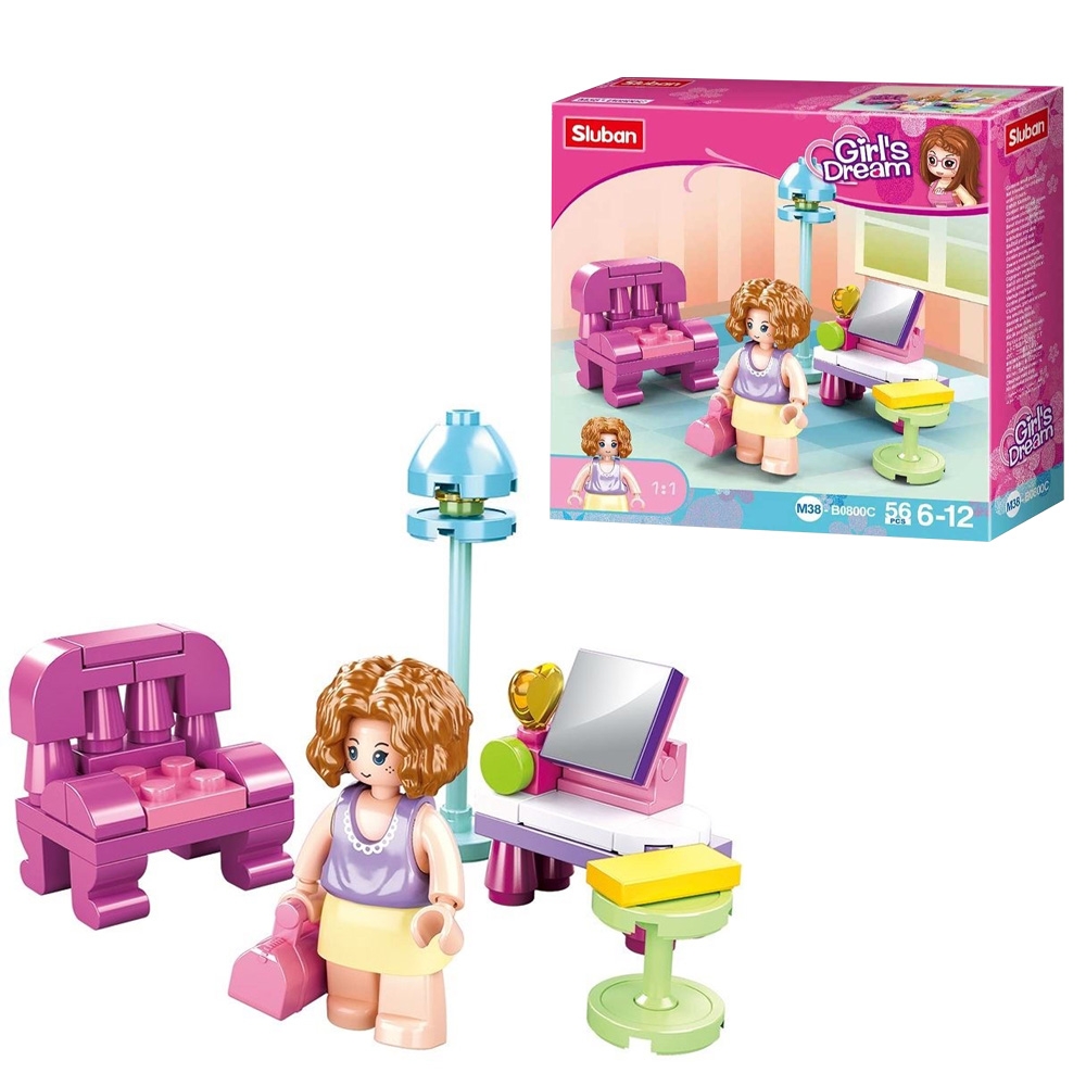 Set de constructie Girl's Dream, 56 piese, Camera de zi - Sluban - imagine 4