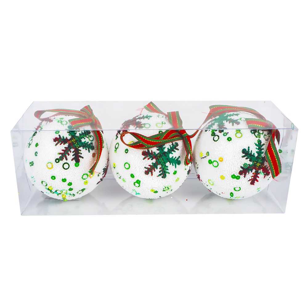 Globuri pom Craciun, 8 cm, 3 buc/set - imagine 4