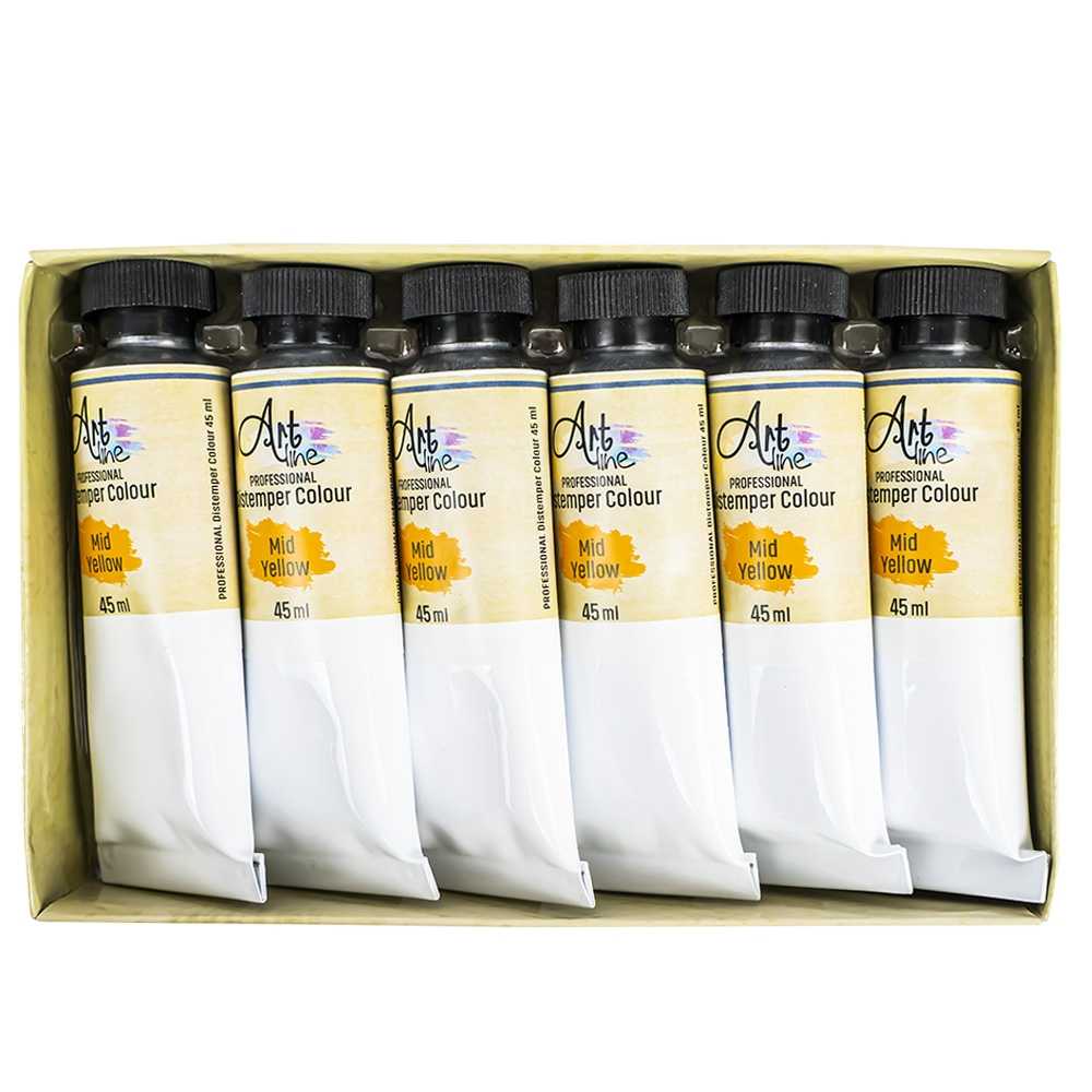 Tempera Art, GALBEN, 45ml, 6 buc/set - ARTLINE - imagine 3