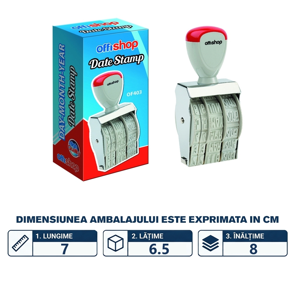 Stampila datiera, 4 mm - OFFISHOP - imagine 2