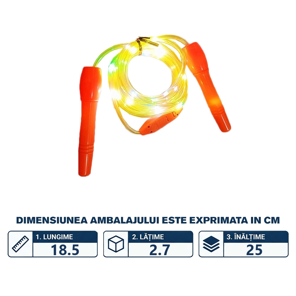 Coarda pentru sarit, din plastic, cu lumina - imagine 2