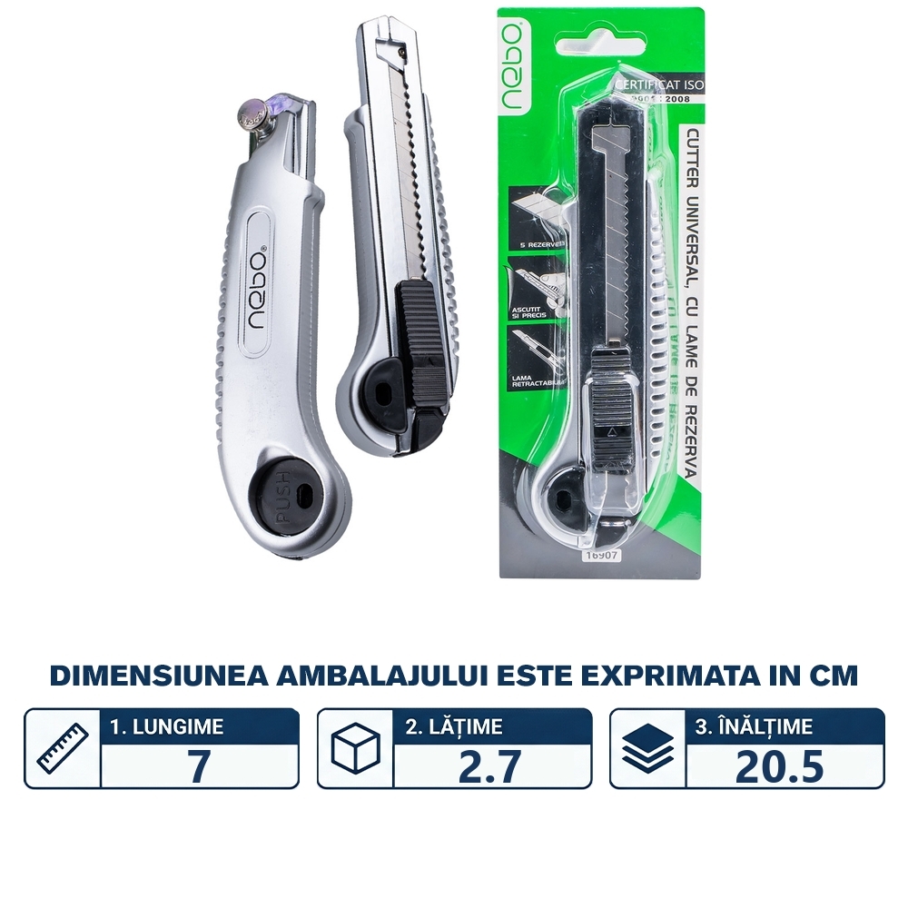 Cutter universal, cu lame de rezerva - NEBO - imagine 2