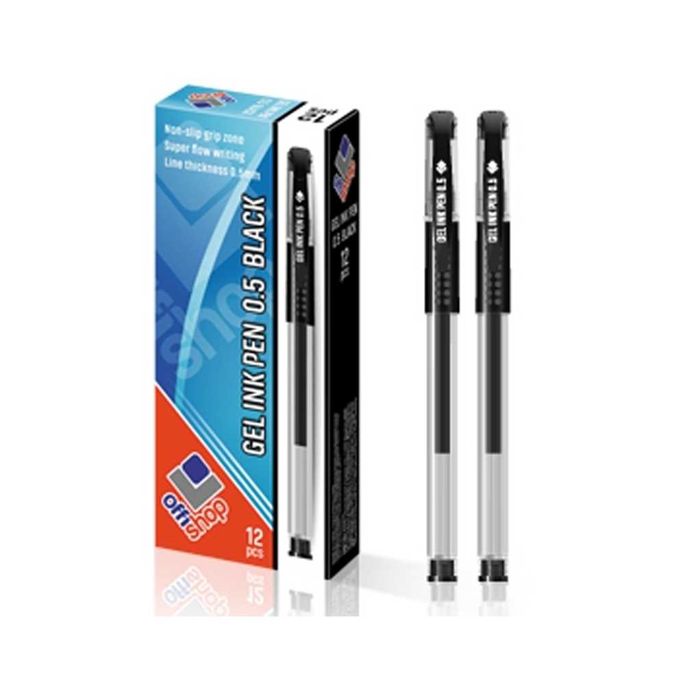 Pix cu gel/mina neagra, 12 buc/set - OFFISHOP