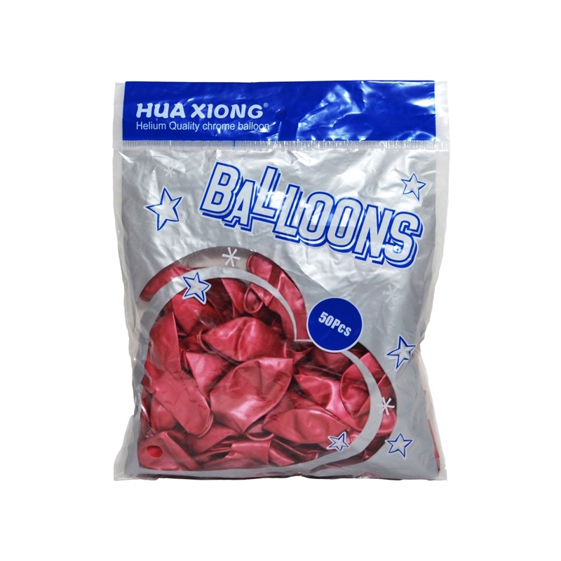 Baloane 1,5 g, sidefate, rosii, 50 buc/set - imagine 3