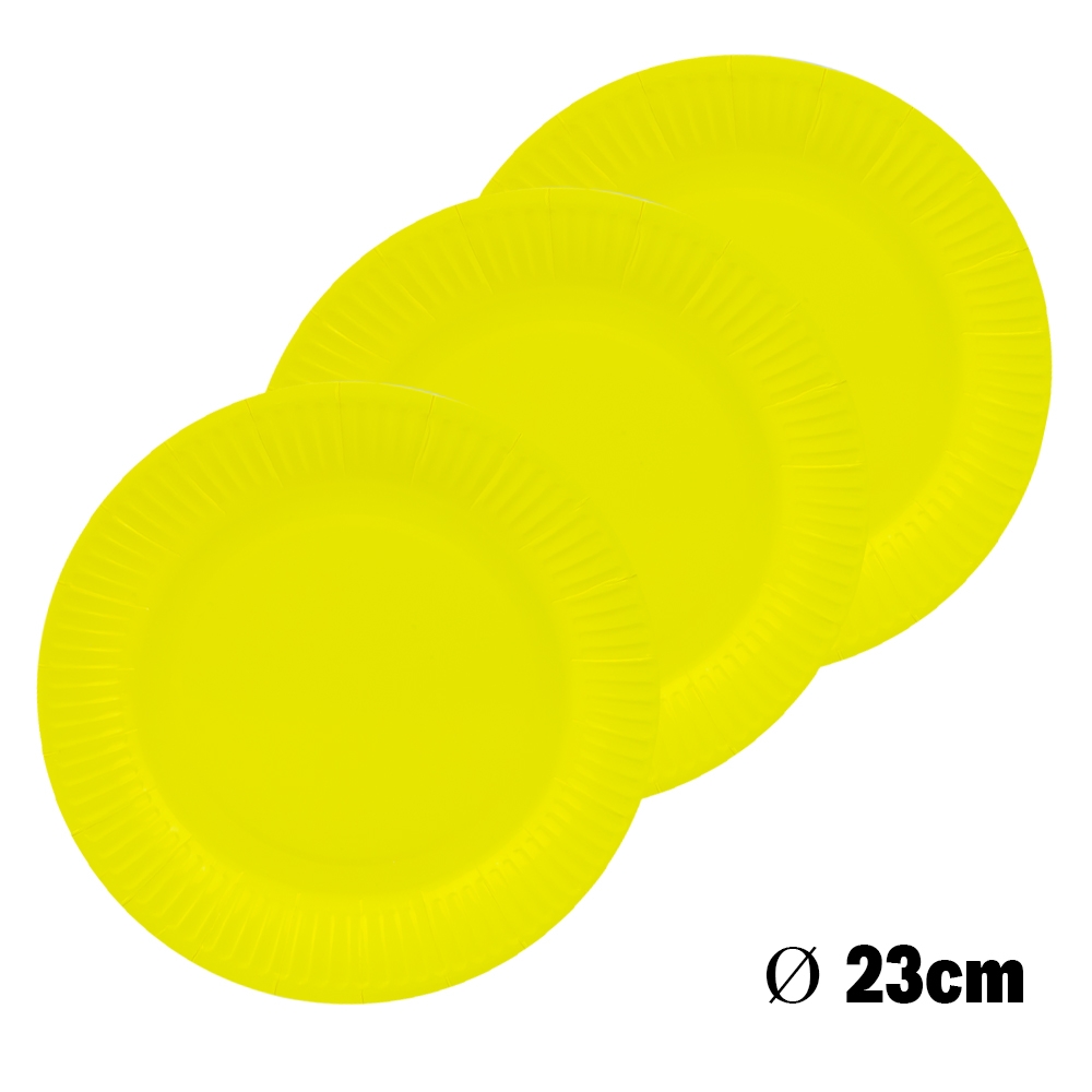 Farfurii carton pentru party, galbene, 23 cm, 10 buc/set