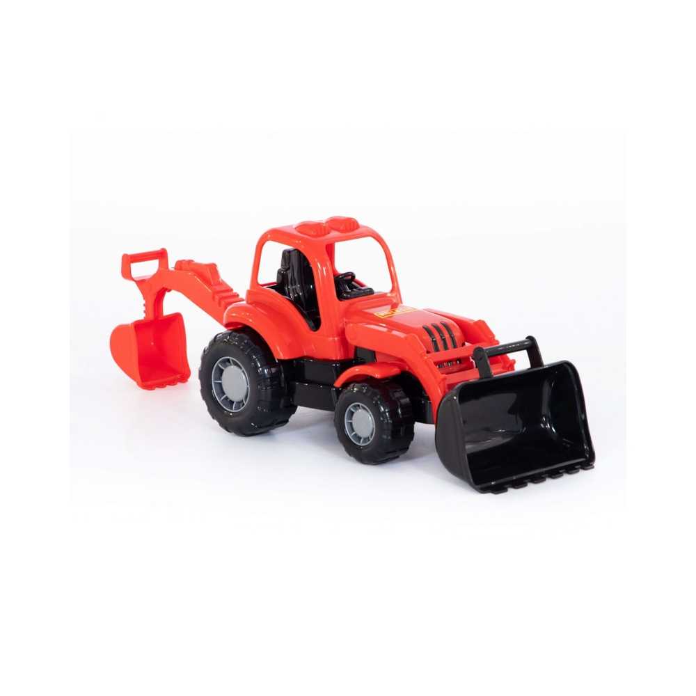 Tractor cu incarcator si excavator - Hardy, 28x13x16 cm, Pol - imagine 10