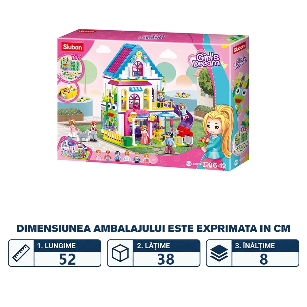 Set de constructie Girl's Dream, 730 piese, Vila familiei - Sluban - imagine 2