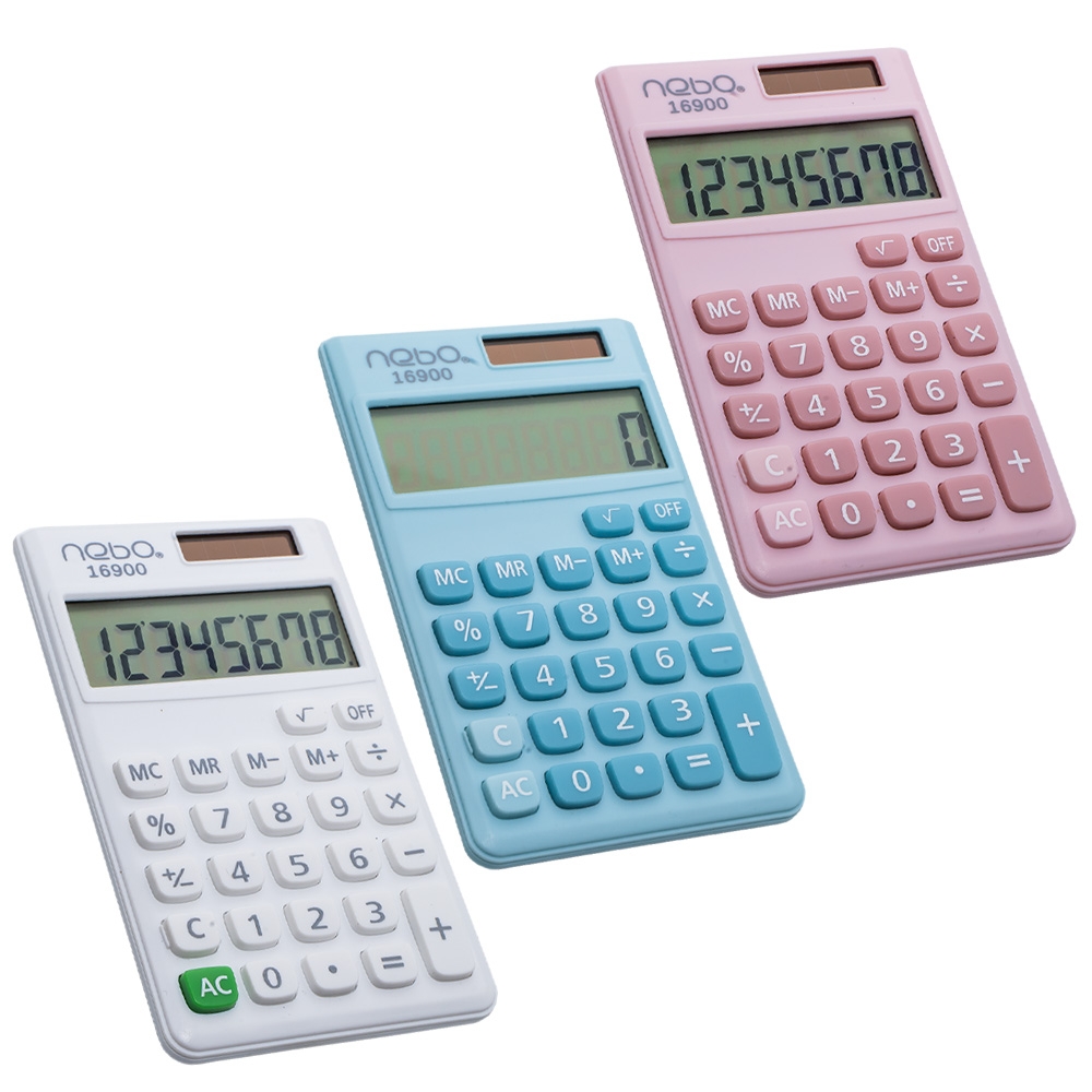 Calculator 8 digiti, cu baterii si incarcare solara - NEBO