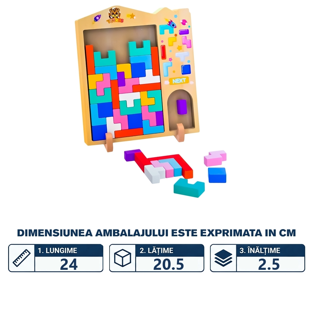 Joc Tetris, din lemn - imagine 2