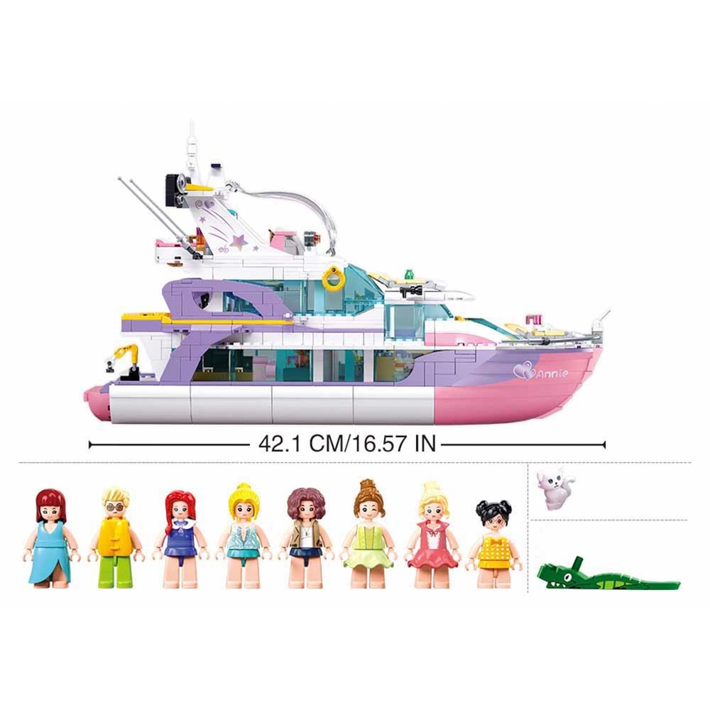 Set de constructie Girl's dream, 1108 piese, Iaht de lux - Sluban - imagine 4