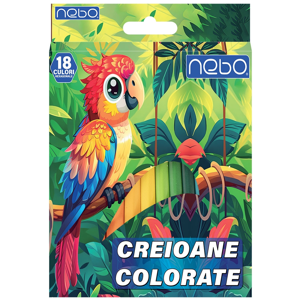 Creioane color, hexagonale, 18 culori - NEBO - imagine 2