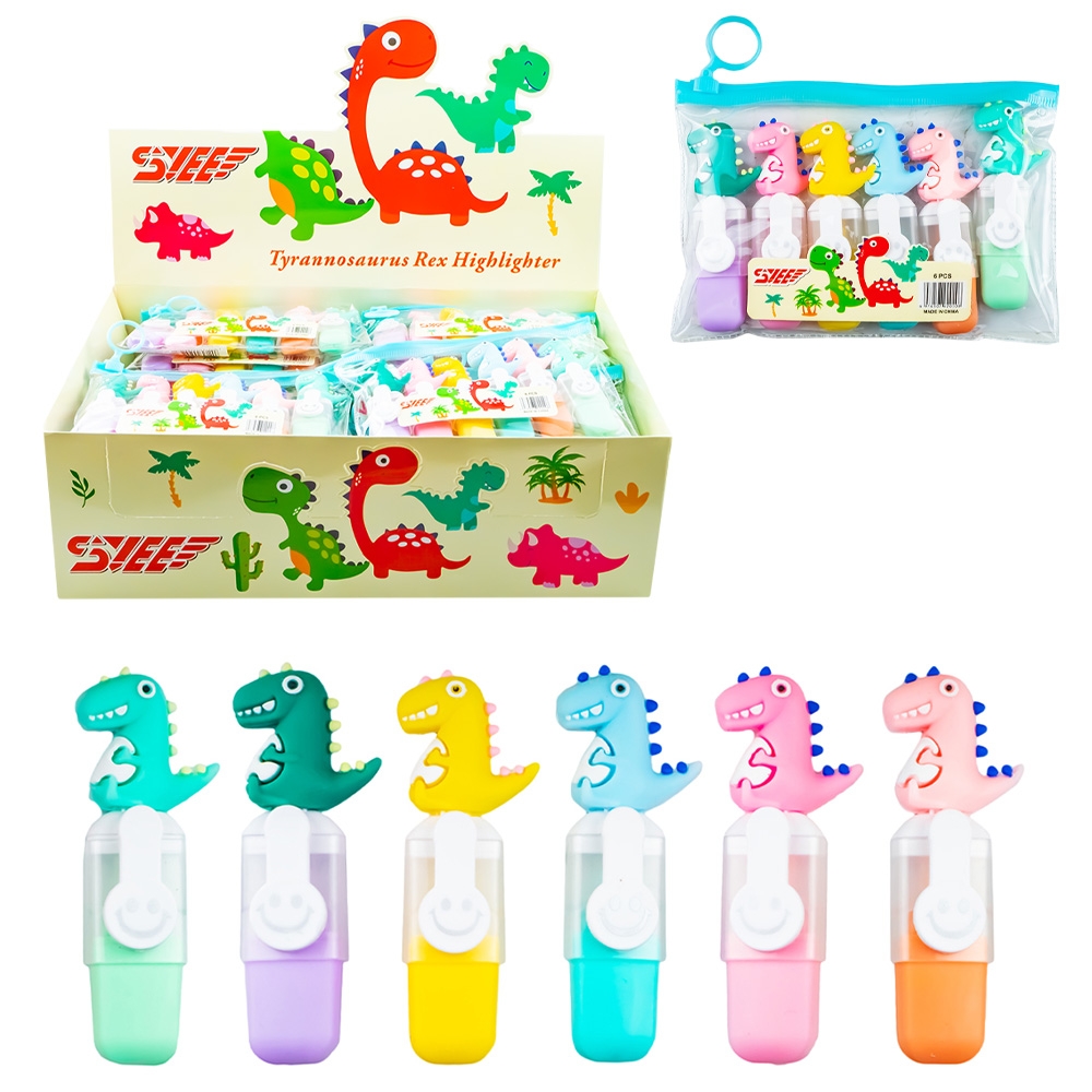 Text markere pentru copii, Dinozaur, 6 buc/set