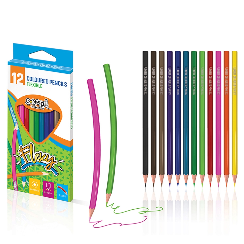 Creioane color, flexibile, 12 culori/set - S-COOL - imagine 3
