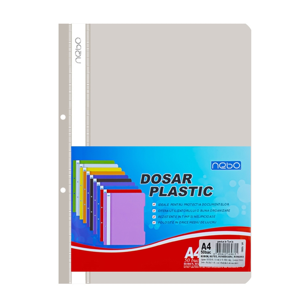 Dosar plastic A4, Gri - NEBO - imagine 3