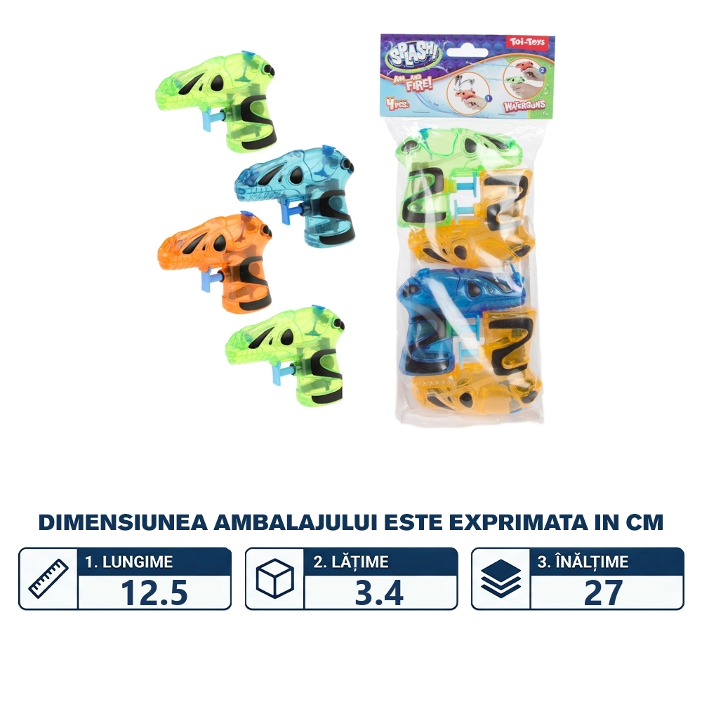 Pistoale apa mini, 4 buc/set - Toi-Toys - imagine 2