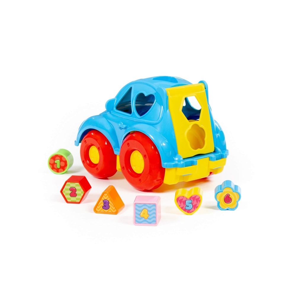 Masinuta + cuburi educative, 23.5x15.2x15.8 cm, Polesie - imagine 4