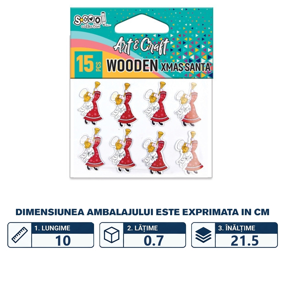 Accesorii craft, Ingerasi din lemn - S-COOL - imagine 2
