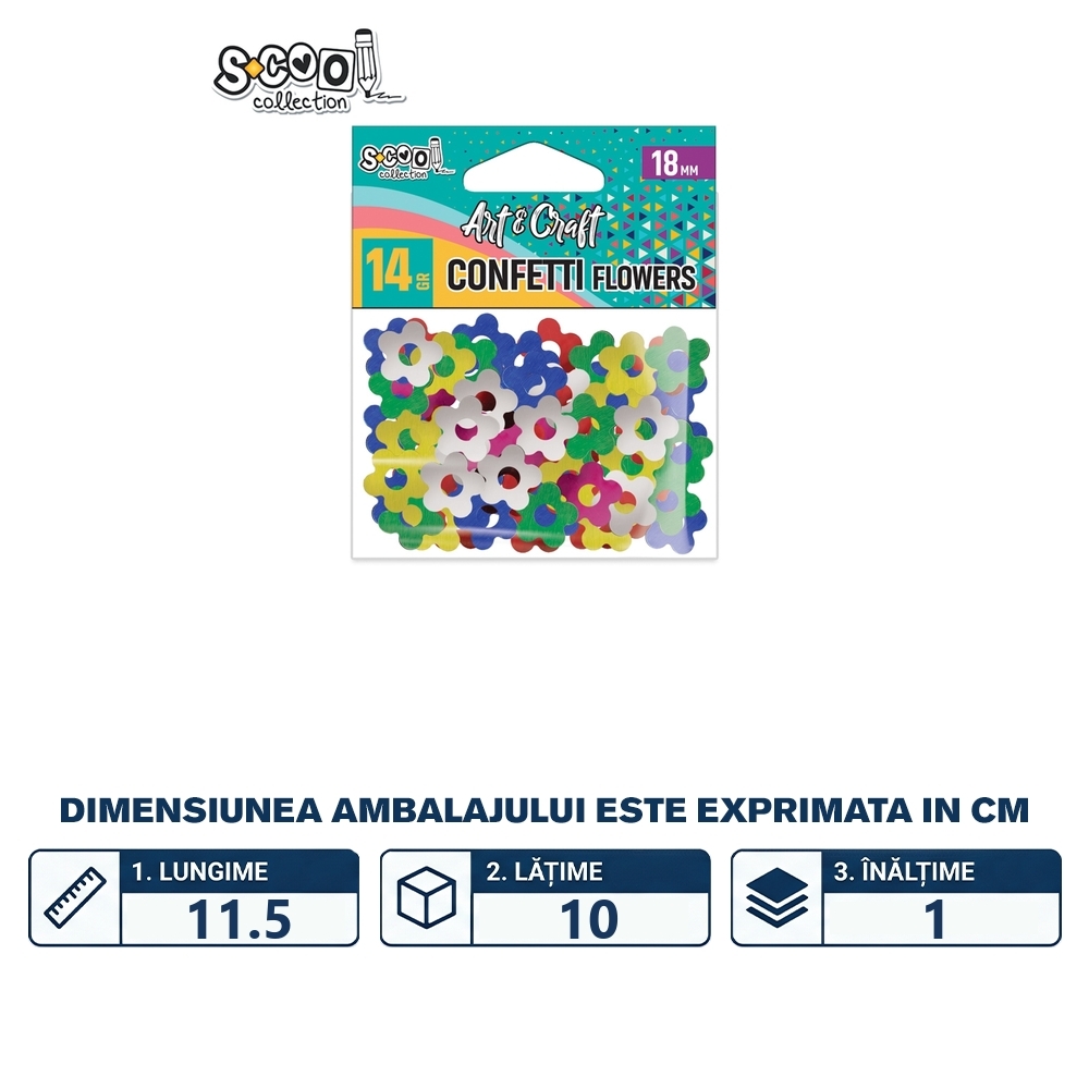 Accesorii craft, confetti floricele, 14 gr - S-COOL - imagine 2