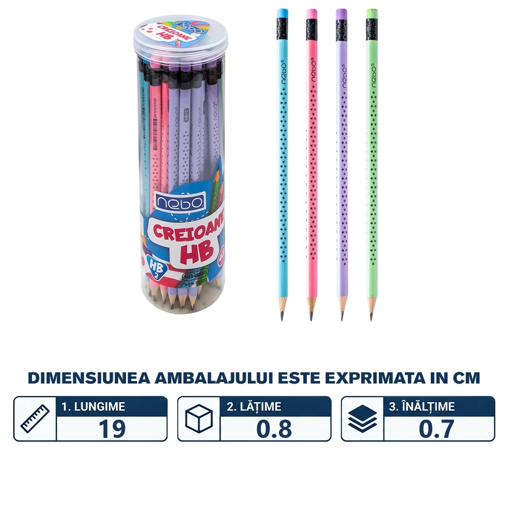 Creioane grafit HB, 48 buc/set - NEBO - imagine 2