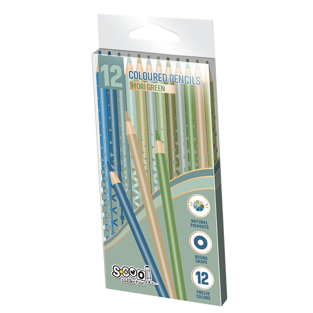 Creioane color, Mori Green, 12 cul/set - S-COOL - imagine 3