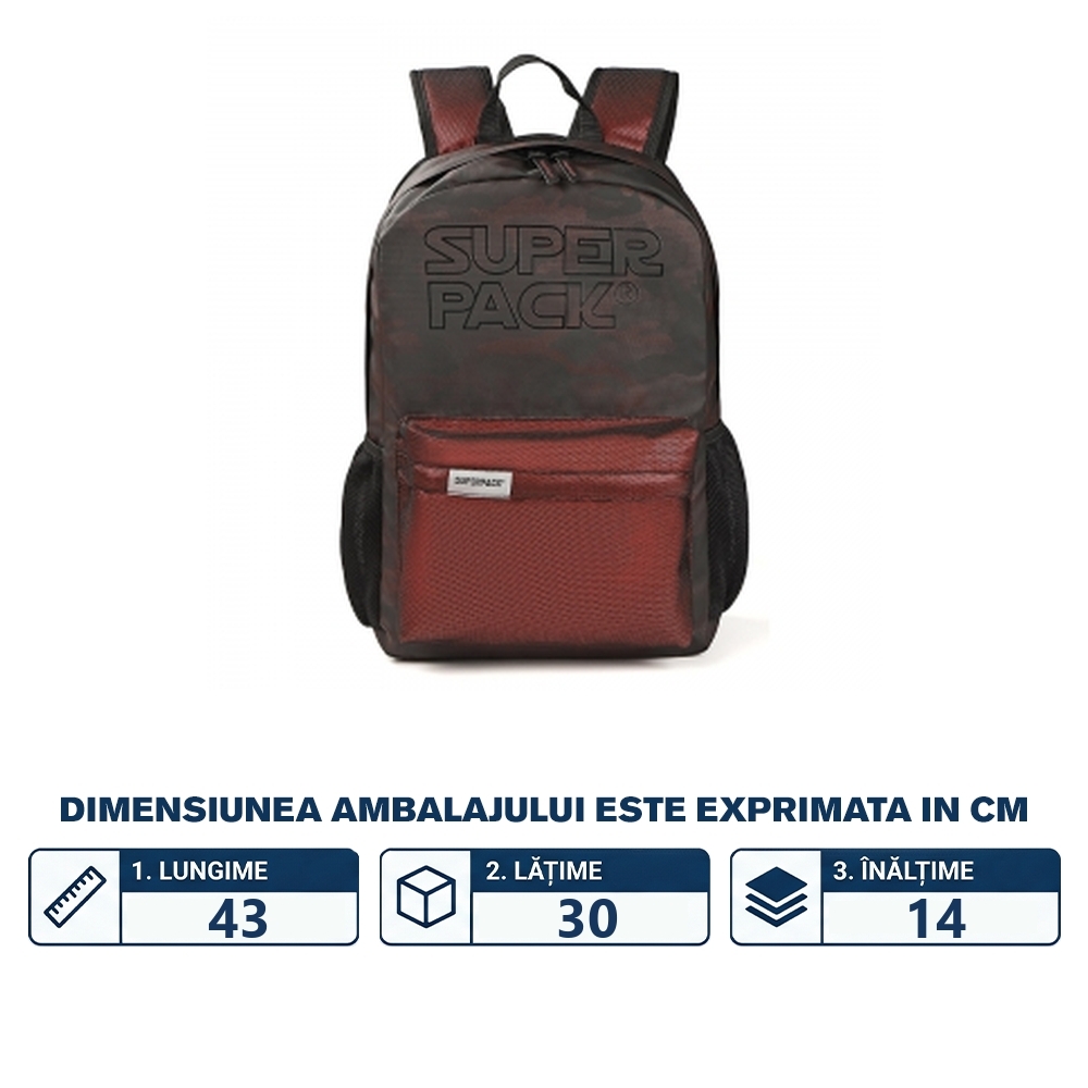 Ghiozdan compartiment laptop, SUPERPACK, 43x30x14 cm - S-COOL - imagine 2