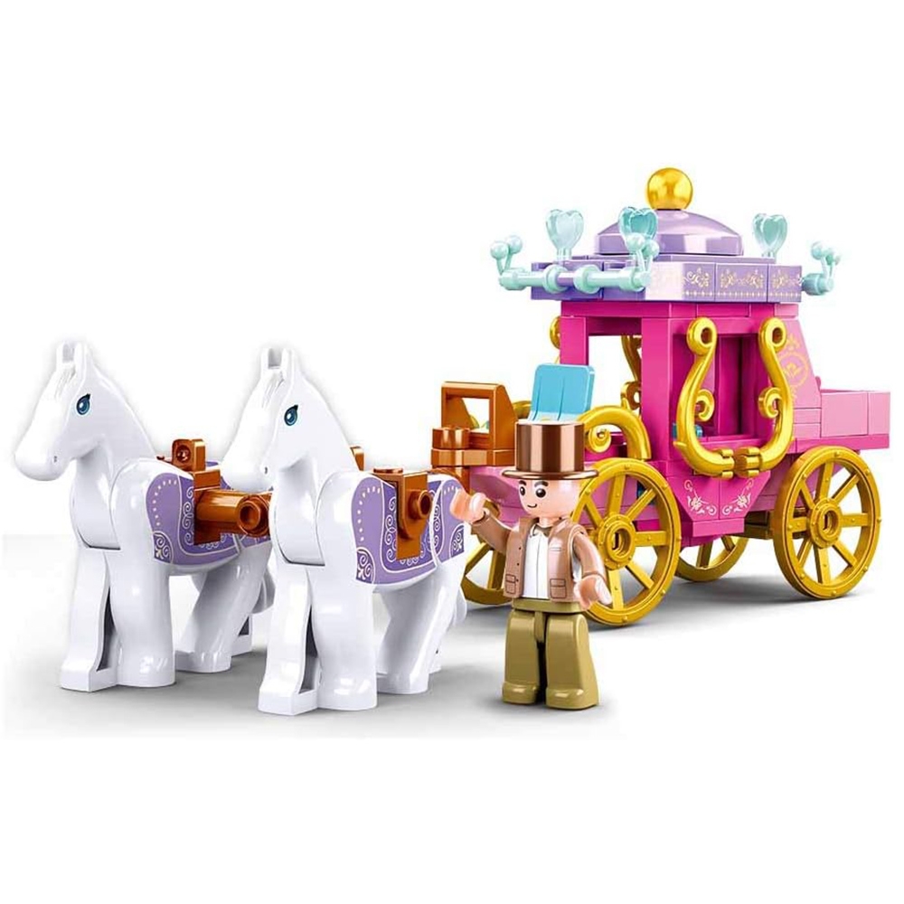 Set de constructie Girl's Dream, 139 piese, Caleasca printesei - Sluban - imagine 3