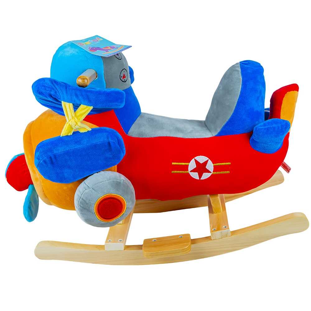 Balansoar pentru bebelusi, Avion, lemn + plus, 60x34x45 cm - imagine 2