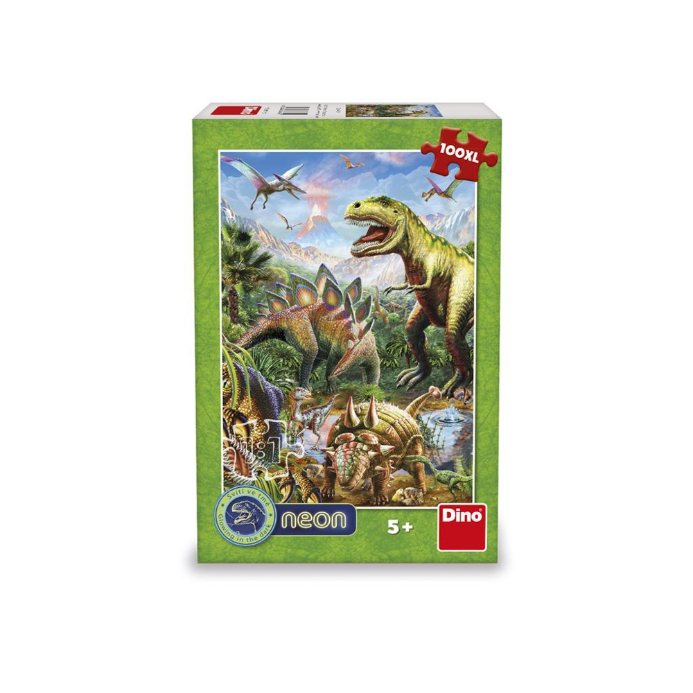 Puzzle 100 piese, neon, Dinozauri - DINO TOYS - imagine 3