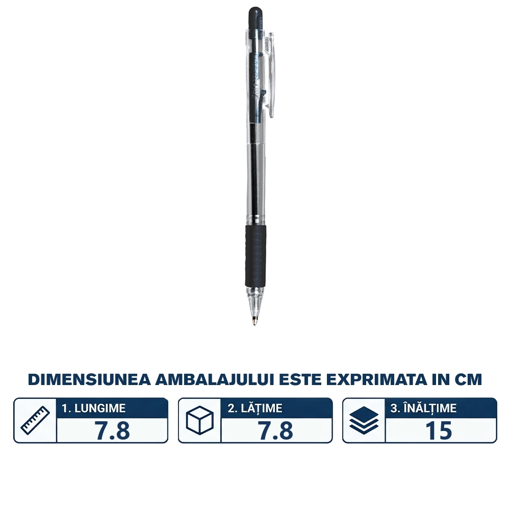 Pix Tip-Top Grip, mina neagra, 0.7 mm - LINC - imagine 2